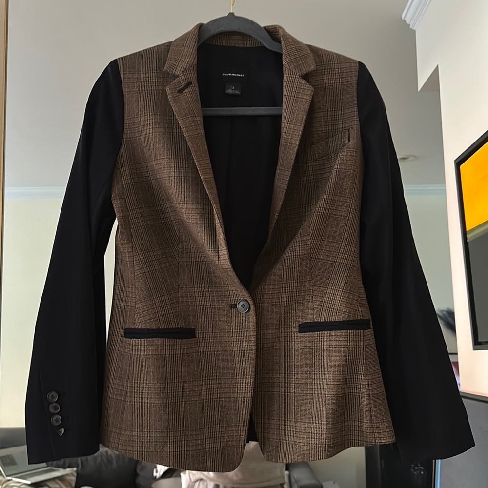 Club Monaco Blazer - Navy and Brown plaid
